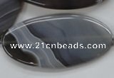 CAA235 15.5 inches 30*60mm oval grey line agate gemstone beads