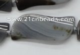 CAA236 15.5 inches 18*46mm marquise grey line agate beads