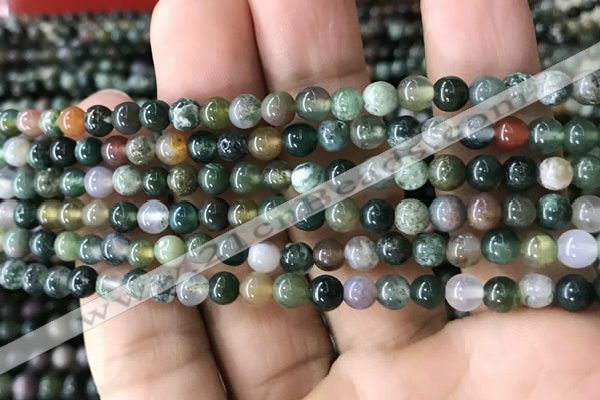 CAA2363 15.5 inches 4mm round Indian agate beads wholesale