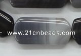 CAA238 15.5 inches 20*40mm rectangle grey line agate beads