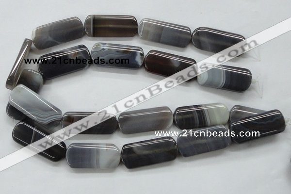 CAA238 15.5 inches 20*40mm rectangle grey line agate beads