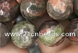 CAA2388 15.5 inches 12mm faceted round ocean agate beads wholesale