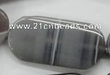 CAA239 15.5 inches 25*50mm rectangle grey line agate beads