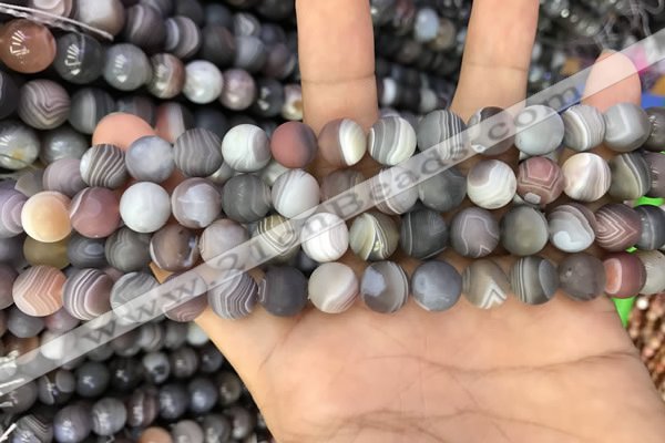 CAA2391 15.5 inches 4mm round matte Botswana agate beads wholesale