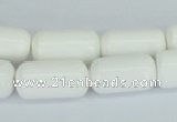 CAA24 15.5 inches 10*20mm cylinder white agate gemstone beads