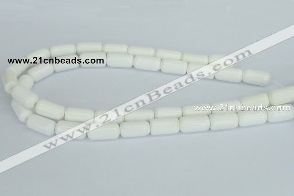 CAA24 15.5 inches 10*20mm cylinder white agate gemstone beads