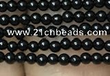 CAA2400 15.5 inches 2mm round black agate beads wholesale