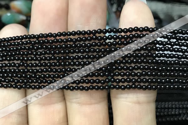 CAA2400 15.5 inches 2mm round black agate beads wholesale