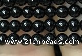 CAA2401 15.5 inches 3mm round black agate beads wholesale