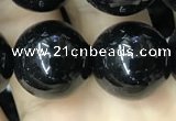 CAA2408 15.5 inches 16mm round black agate beads wholesale