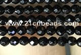 CAA2413 15.5 inches 2mm faceted round black agate beads wholesale