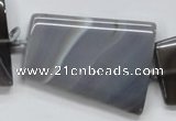 CAA242 15.5 inches 30*40mm trapezoid grey line agate beads