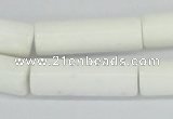 CAA25 15.5 inches 10*30mm cylinder white agate gemstone beads