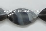 CAA250 15.5 inches 22*30mm faceted marquise grey line agate beads