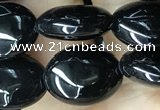 CAA2536 15.5 inches 8*10mm oval black agate beads wholesale