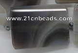 CAA255 15.5 inches 30*40mm faceted rectangle grey line agate beads