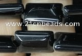 CAA2565 15.5 inches 8*12mm rectangle black agate beads wholesale