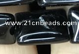 CAA2569 15.5 inches 15*20mm rectangle black agate beads wholesale