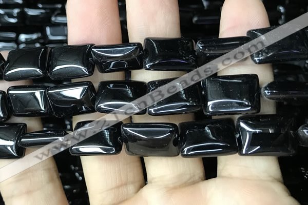 CAA2570 15.5 inches 18*25mm rectangle black agate beads wholesale