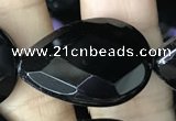 CAA2605 15.5 inches 18*25mm faceted flat teardrop black agate beads