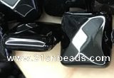 CAA2613 15.5 inches 20*20mm faceted square black agate beads