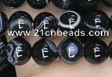 CAA2636 15.5 inches 6mm round banded black agate beads wholesale