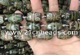 CAA2670 15.5 inches 13*22mm - 15*23mm drum tibetan agate dzi beads