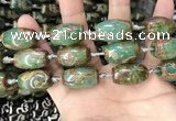 CAA2672 15.5 inches 13*22mm - 15*23mm drum tibetan agate dzi beads