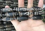 CAA2679 15.5 inches 12*30mm - 13*31mm rice tibetan agate dzi beads