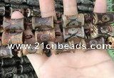 CAA2680 15.5 inches 12*18mm - 13*30mm bone tibetan agate dzi beads