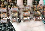 CAA2684 15.5 inches 14*19mm - 15*20mm bone tibetan agate dzi beads