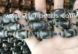 CAA2685 15.5 inches 13*25mm - 16*26mm drum tibetan agate dzi beads