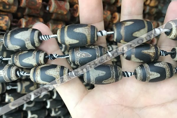 CAA2685 15.5 inches 13*25mm - 16*26mm drum tibetan agate dzi beads