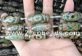 CAA2688 15.5 inches 12*30mm - 14*30mm rice tibetan agate dzi beads