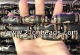 CAA2693 15.5 inches 14*38mm - 16*43mm rice tibetan agate dzi beads