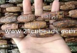 CAA2706 15.5 inches 14*38mm - 16*43mm rice tibetan agate dzi beads