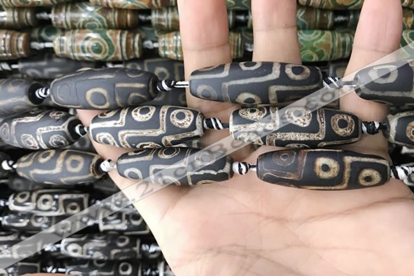 CAA2708 15.5 inches 14*38mm - 16*43mm rice tibetan agate dzi beads