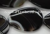 CAA271 15.5 inches 30*35mm flat teardrop black line agate beads