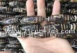 CAA2716 15.5 inches 14*38mm - 16*43mm rice tibetan agate dzi beads