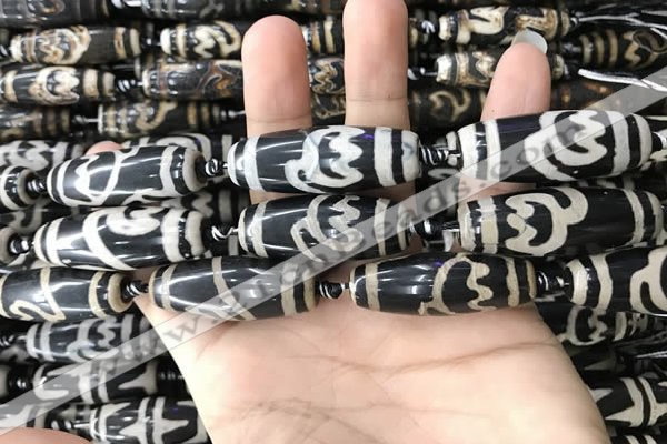 CAA2717 15.5 inches 14*38mm - 16*43mm rice tibetan agate dzi beads