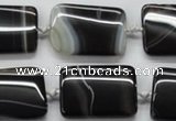 CAA272 15.5 inches 22*30mm rectangle black line agate beads