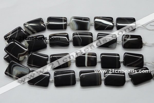 CAA273 15.5 inches 20*40mm rectangle black line agate beads