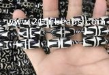 CAA2731 15.5 inches 10*25mm - 11*25mm rice tibetan agate dzi beads