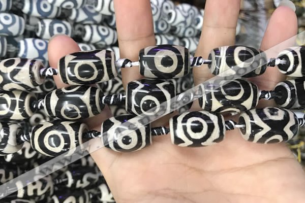 CAA2734 15.5 inches 14*21mm - 16*22mm drum tibetan agate dzi beads