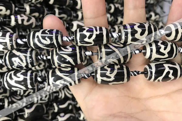 CAA2736 15.5 inches 14*21mm - 16*22mm drum tibetan agate dzi beads