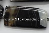 CAA274 15.5 inches 25*50mm rectangle black line agate beads