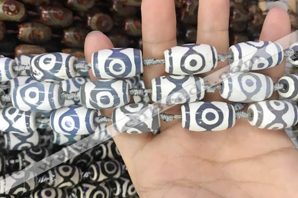 CAA2741 15.5 inches 14*21mm - 16*22mm drum tibetan agate dzi beads