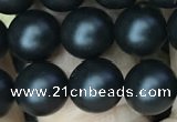 CAA2763 15.5 inches 8mm round matte black agate beads wholesale