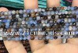 CAA2800 15 inches 4mm faceted round fire crackle agate beads wholesale