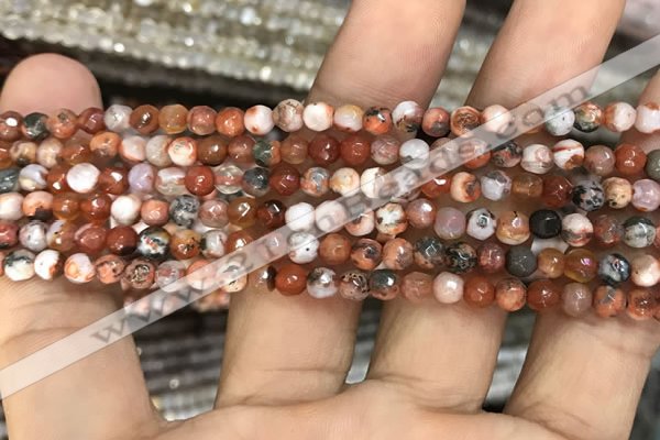 CAA2804 15 inches 4mm faceted round fire crackle agate beads wholesale